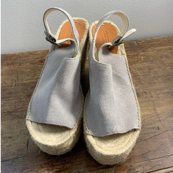 Anthropologie x Soludos Womens Seville Platform‎ Espadrille Sandals Gray 6.5 - Picture 2 of 10